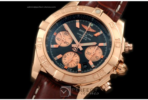BLB01-10052L Chronomat B01 RG/LE Black Sticks A-7750