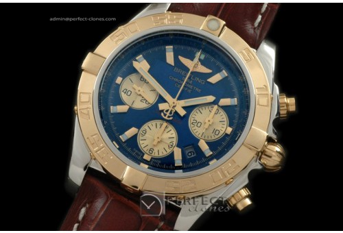 BLB01-10034L Chronomat B01 TT SS/YG/LE Blue Sticks A-7750