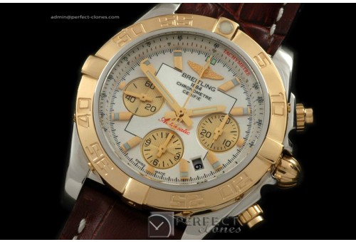 BLB01-10031L Chronomat B01 TT SS/YG/LE White Sticks A-7750