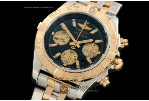 BLB01-10032 Chronomat B01 TT SS/YG Black Sticks A-7750