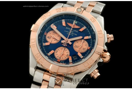 BLB01-10024 Chronomat B01 TT SS/RG Blue Sticks A-7750