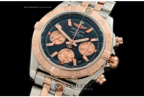 BLB01-10022 Chronomat B01 TT SS/RG Black Sticks A-7750