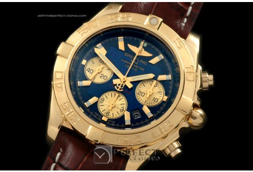 BLB01-10074L Chronomat B01 YG/LE Blue Sticks A-7750