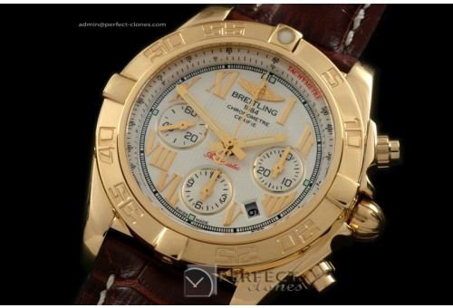 BLB01-10081L Chronomat B01 YG/LE White Roman Sticks A-7750