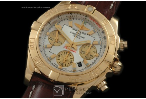 BLB01-10071L Chronomat B01 YG/LE White Sticks A-7750