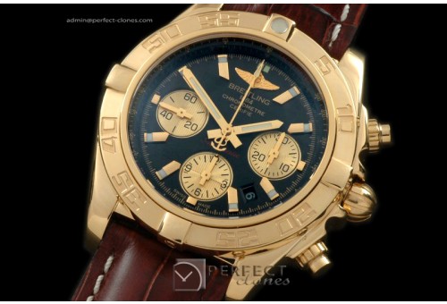 BLB01-10072L Chronomat B01 YG/LE Black Sticks A-7750