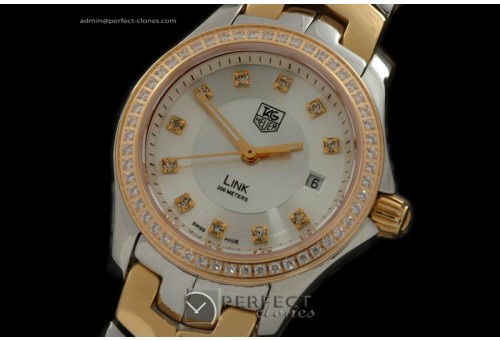TGLLD01108 Link Ladies TT/TT Diam Bez Silver Stk Swiss Qt