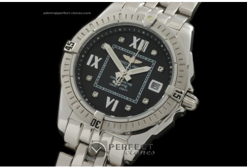 BLCP10012 Ladies Cockpit SS/SS Black Roman/Diam Jap Quartz