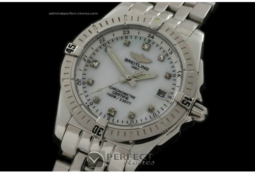 BLCP10021 Ladies Cockpit SS/SS White Diam Jap Quartz