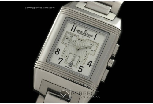 JL01066 Reverso Chronograph SS/SS White Num Jap OS Chrono Quartz