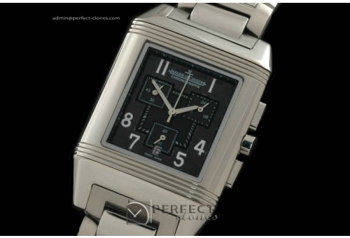 JL01067 Reverso Chronograph SS/SS Black Num Jap OS Chrono Quartz