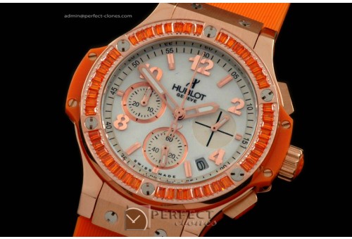 HB38-02026 Big Bang 38mm RG/Sq O/Ruby/Ru Aspen White Jap Quartz