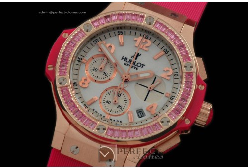 HB38-02025 Big Bang 38mm RG/Sq R/Ruby/Ru Aspen White Jap Quartz