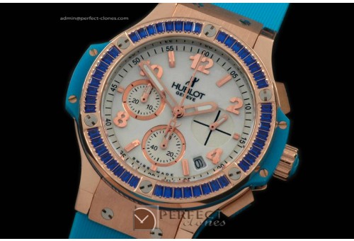 HB38-02022 Big Bang 38mm RG/Sq B/Ruby/Ru Aspen White Jap Quartz