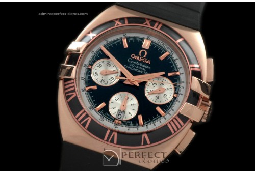 OMCO01131 Double Eagle Chrono RG/RU Blk Asia 2813