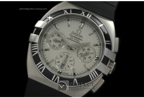 OMCO01112 Double Eagle Chrono SS/RU Wht Asia 2813