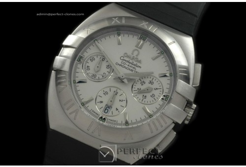 OMCO01102 Double Eagle Chrono SS/RU Wht Asia 2813