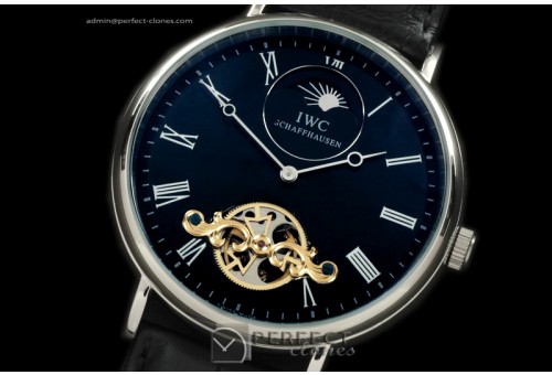 IWPTV10002 Vintage Portifino Tourbillon SS/LE Black Asian 17J HW