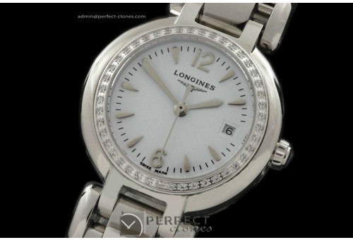 LGLPL10011 Prima Luna Ladies SS/SS Diam White Sticks Swiss Quart