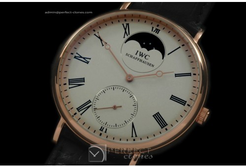 IWPTV10016 Vintage Portifino MoonPhase RG/LE White Asian 17J HW