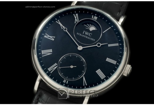 IWPTV10007 Vintage Portifino MoonPhase SS/LE Black Asian 17J HW