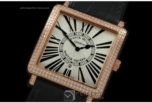 FMMSQ10016 Mid Master Square RG/LE Wht Jap Quartz