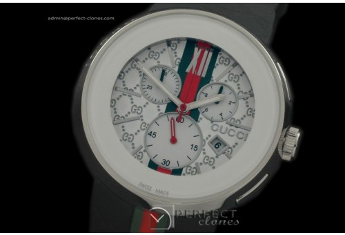 GU00151 I-Gucci Chronograph SS/RU White Swiss Quartz Chrono