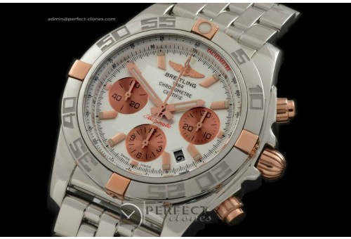 BLB01-02001 Chronomat B01 SS/RG/SS Wht Sticks A-775Ult V 316
