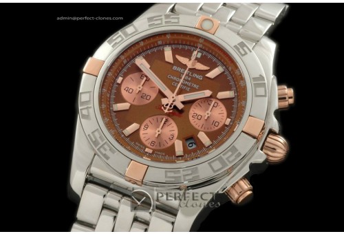 BLB01-02005 Chronomat B01 SS/RG/SS Brn Sticks A-775Ult V