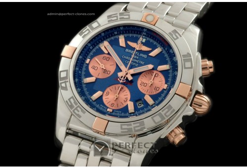 BLB01-02004 Chronomat B01 SS/RG/SS Blue Sticks A-775Ult V