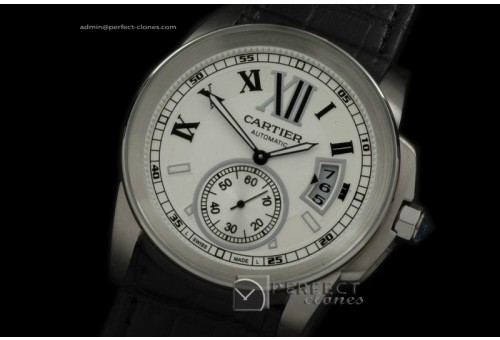 CARCC10001 Calibre de Cartier SS/LE White Asian 2813 21J Auto