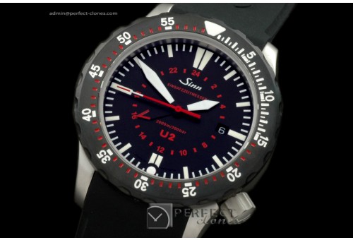 SI01017 U2 GMT SS/PVD/RU Black Swiss Eta 2836 Ind Adj