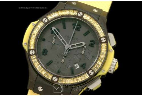 HBSQ10068 Big Bang "All Black" Ceramic/Sq Yellow Diam Blk A-7750