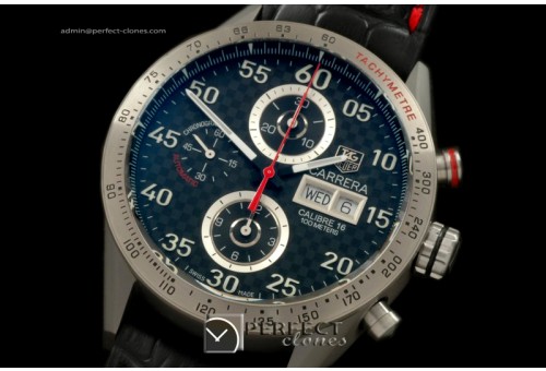 TGCA00123 Carrera 43mm Limited Ed Chrono TI/LE CF Blk A-7750
