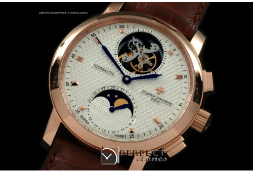 VC00153 Patrimony Tourbillon Moonphase RG/LE White Flying Tourbi