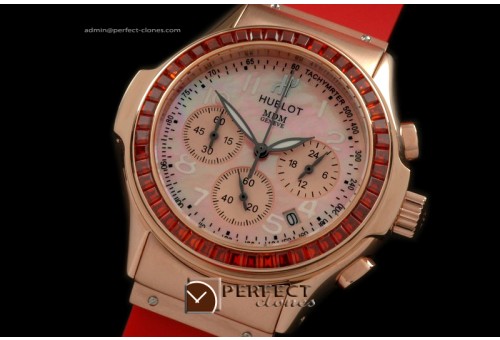 HBMD30055R MDM Chronograph RG/RU R-Rubies Bez MOP Pink Jap Quart