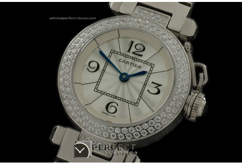 CARPS10041 Pasha Ladies 28mm SS/SS/Diam White Jap Quartz