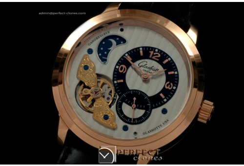 GL10019 Panaomatic Moonphase Tourbillon RG/LE Wht/Blk Asia 21J