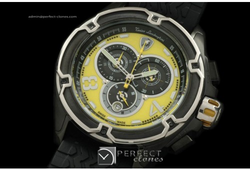 LAM01024R Mesh PVD/RU Yellow/Black Jap Quartz Chrono