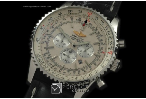 BLNV10101L Navitimer SS/LE White Jap Quartz Chrono