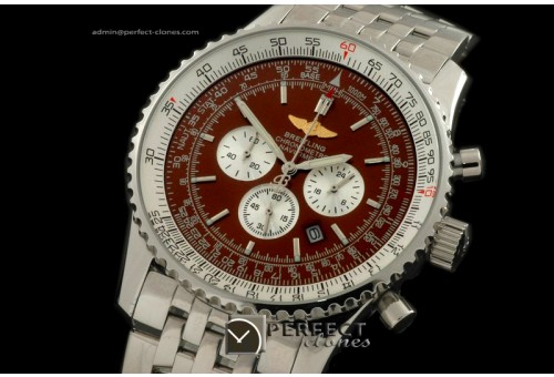 BLNV10104S Navitimer SS/SS Brown Jap Quartz Chrono