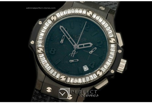 HB38-03001 Big Bang 38mm PVD/Sq W/Diam/Ru All Black Jap Quartz