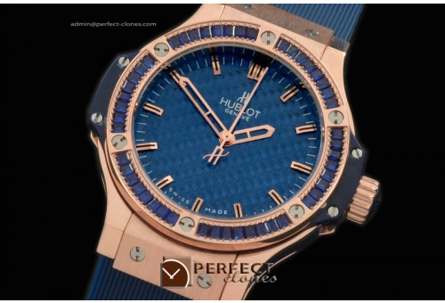 HB38-01076 Big Bang 38mm RG/Blu/Sq Rub/Ru CF Blue Swiss Quartz