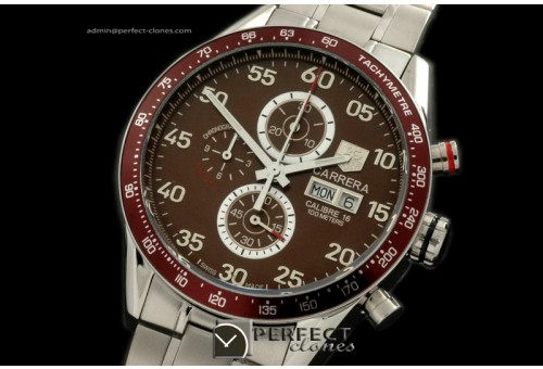 TGCA10104 Carrera 2008 Chrono SS Brown Jap Quartz Chrono