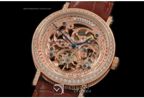 BR01034 Classique Skeleton RG/Diam/LE Rose Gold Asian 2813 21J