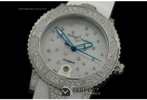 UNLD10001 Ladies Diver SS/Diam/RU White Asian 2813 21J