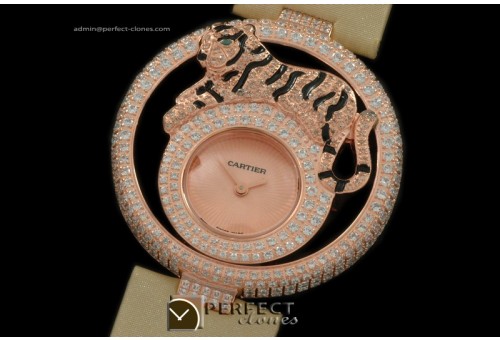 CARBP10014 Panthere de Cartier Ladies RG/Diam/STN Rose Swiss Qt