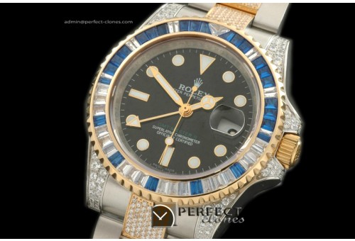 RLGT01015 YG/Diam Anni GMT SS/YG/Diam Black Swiss Eta 2836 GMT