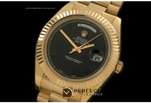 R41DDF00103 YG Pres Fluted All Black Sunray Numeral Asian 3156 V