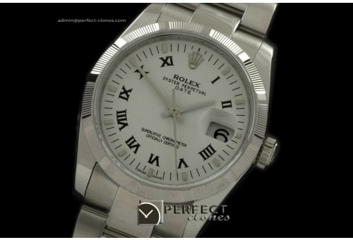 RLOD10001 OysterDate Bark Bez SS/SS White Roman Swiss Eta 2836-2